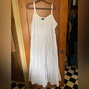 NWT Lane Bryant White Maxi Eyelet Dress Size 24